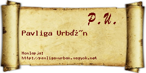 Pavliga Urbán névjegykártya